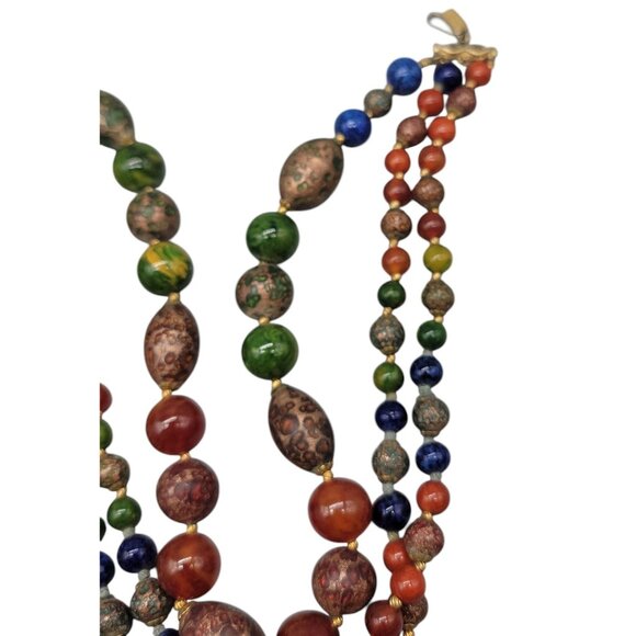 Hattie Carnegie Multistrand Beaded Choker Necklace 17" Multimedia Rare Signed - Picture 6 of 13